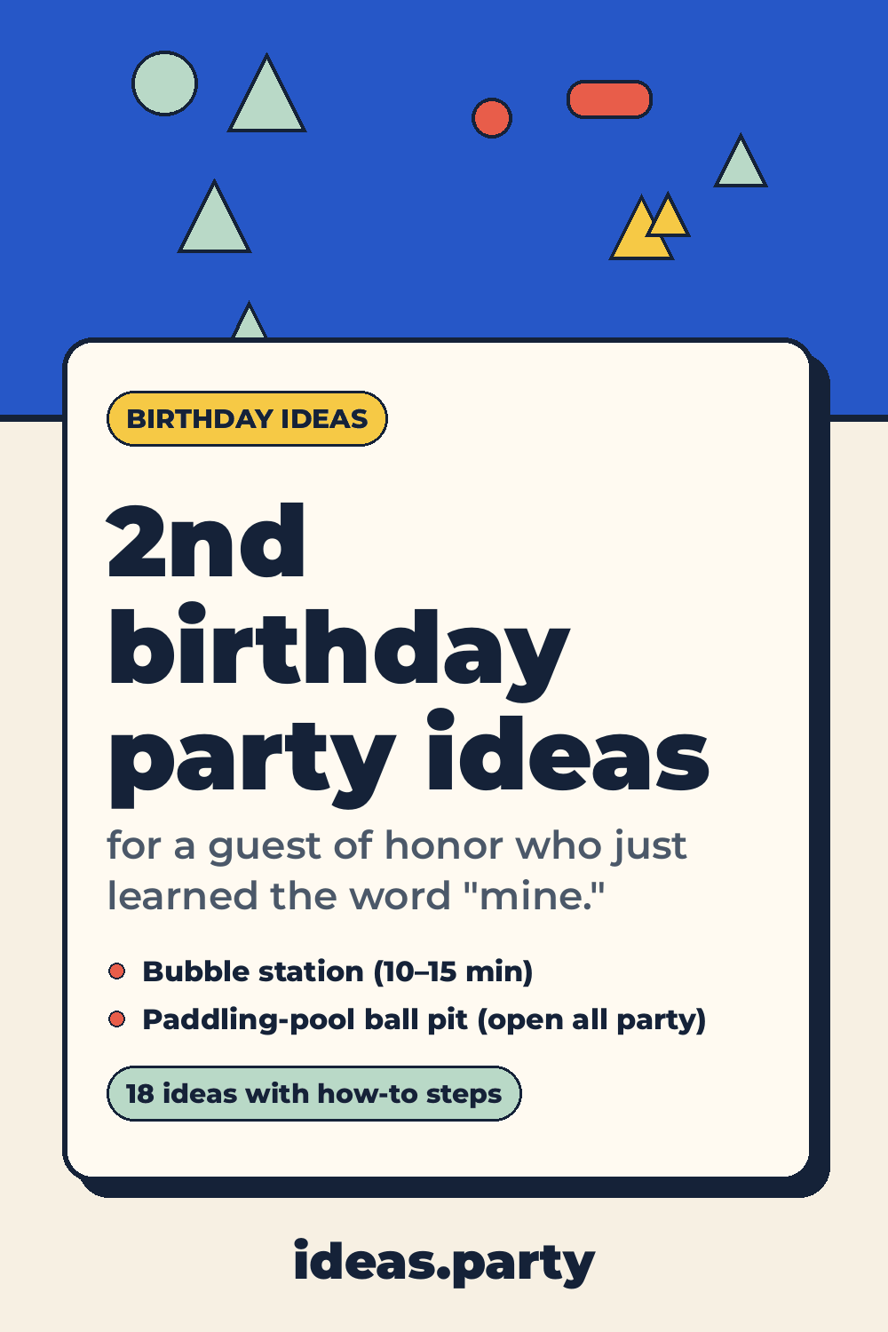 Graphic titled “2nd birthday party ideas” from ideas.party