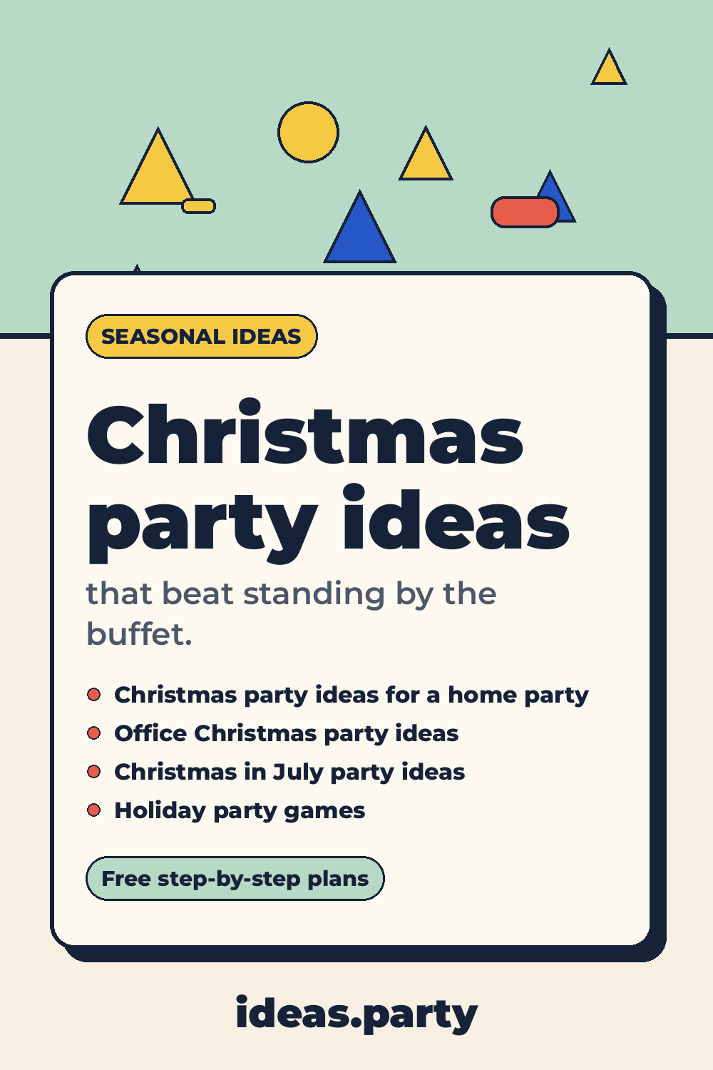 Graphic titled “Christmas party ideas” from ideas.party